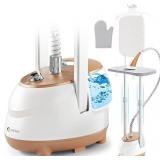 Retails for $110! Steamer for Clothes,1800W Standing Garment Steamer 30s Heat-up with Adjustable Stable Double Rod,2-in-1 Flat & Hanging Ironing,Clothes Steamer with 10 Fabric Steam Modes