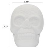Creative Hobbies 1 Pack of Ready to Paint Ceramic Bisque Sugar Skull Shape Christmas Figurines - Includes Paint, Brushes and How to Guide | Sugar Skull
