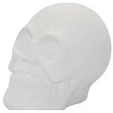 Creative Hobbies 1 Pack of Ready to Paint Ceramic Bisque Sugar Skull Shape Christmas Figurines - Includes Paint, Brushes and How to Guide | Sugar Skull