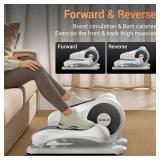 Under Desk Elliptical Machine, Electric Leg Exerciser as Seen on Tv for Seniors, Quiet Portable Seated Pedal Exerciser with Remote Control, 12 Speeds, Auto & HR Mode for Home Office