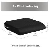 Mind Reader Air-Cloud Seat Cushion, Ergonomic Support for Posture, Pressure Relief, and Pain Reduction, Portable with Washable Cover, Memory Foam, Black