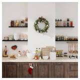 Fun Memories 32Inch Floating Shelves for Wall 3 Pack Wood Shelves for Kitchen, Bathroom, Bedroom Wall Mounted Rustic Wood Floating Shelf with Invisible Brackets for Books, Storage, Decor, Black