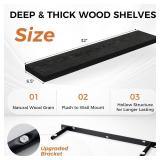 Fun Memories 32Inch Floating Shelves for Wall 3 Pack Wood Shelves for Kitchen, Bathroom, Bedroom Wall Mounted Rustic Wood Floating Shelf with Invisible Brackets for Books, Storage, Decor, Black