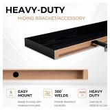 Fun Memories 32Inch Floating Shelves for Wall 3 Pack Wood Shelves for Kitchen, Bathroom, Bedroom Wall Mounted Rustic Wood Floating Shelf with Invisible Brackets for Books, Storage, Decor, Black