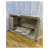 8" Deep Stainless Steel Cat Litter Tray with Lid Extra Large Litter Box for Big Cats XL Metal Litter Box Pan with High Wall Sides Enclosure, Non-Sticky, Anti-Leakage, Easy Cleaning