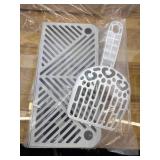 8" Deep Stainless Steel Cat Litter Tray with Lid Extra Large Litter Box for Big Cats XL Metal Litter Box Pan with High Wall Sides Enclosure, Non-Sticky, Anti-Leakage, Easy Cleaning