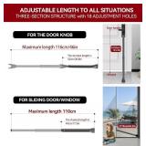 AceMining Upgraded Door Security Bar & Sliding Patio Bar, Heavy Duty Stoppers Adjustable Jammer for Home, Apartment, Travel (2 Pack,Grey)