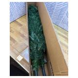 HAPPYGRILL 6FT Pencil Christmas Tree Slim Xmas Tree for Home Outdoor Decoration Unlit Artificial Christmas Tree with Foldable Metal Stand PVC Material