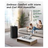 Retails for $190! Cool Mist and Warm Humidifier Large Room, 5.3Gal/20L Whole House Humidifiers for Home, Quickly & Evenly Humidify Larger Areas, Top Fill, Dual Mist Nozzles and Atomizers, Office Plant