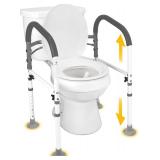 Vaunn Medical Deluxe Adjustable and Foldable Toilet Safety Frame, Bathroom Handrail Assist Grab Bar Handle