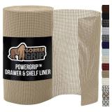 GORILLA GRIP powerGRIP Drawer Shelf and Cabinet Liner, Thick Strong Hold, Non-Adhesive Liners Protect Kitchen Cabinets and Cupboard, Bathroom Drawers, Easy Install, Breathable Mat, 12" x20