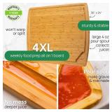 4XL Bamboo Butcher Block Cutting Board - Extra Large Cutting Boards for Kitchen 36 x 24 - Wood Countertop 24 x 36 Cutting Board - Single Tone