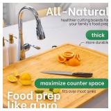 4XL Bamboo Butcher Block Cutting Board - Extra Large Cutting Boards for Kitchen 36 x 24 - Wood Countertop 24 x 36 Cutting Board - Single Tone