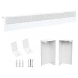 4FT Baseboard Heater Cover with Left and Right End Covers,Galvanized Steel Material That is Easy to Install,Used for Replacing The Old Bottom Plate Heating Cover
