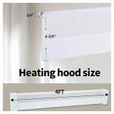4FT Baseboard Heater Cover with Left and Right End Covers,Galvanized Steel Material That is Easy to Install,Used for Replacing The Old Bottom Plate Heating Cover