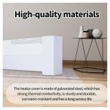 4FT Baseboard Heater Cover with Left and Right End Covers,Galvanized Steel Material That is Easy to Install,Used for Replacing The Old Bottom Plate Heating Cover