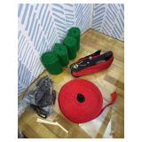 Retails for $170! Ninja Warrior Obstacle Course for Kids Backyard - 2 65ft Slackline Kit with 10 Most Complete Accessories for Boys & Girls, Swing, Rope Ladder, Gymnastic Ring, Climbing Net, Arm Train