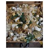 Retails for $150! WBHome 6.5 FT Gold & White Pop-Up Christmas Tree, Pre-Lit and Fully Decorated, Fire-Resistant Collapsible Outdoor Indoor Holiday Party Decor