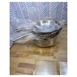 Retails for $130! Stainless Steel Cookware Set,Tir-Ply Pots and Pans Set,10 Pcs Stainless Steel Induction Kitchen Cookware Sets,PFOA Free, Frying Pans,Saucepans,Saute Pan & Stock Pot,Compatible with A