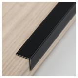 Aluminum Corner Guards, Peel and Stick L-Shaped Molding Trim for Wall Table Door Frame Protection and Decoration (Matte Black, 3Pcs x 2.9ft x 0.8in)