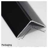 Aluminum Corner Guards, Peel and Stick L-Shaped Molding Trim for Wall Table Door Frame Protection and Decoration (Matte Black, 3Pcs x 2.9ft x 0.8in)