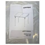 34" Folding Table, Portable Square Folding Card Table with Collapsible Legs & Carrying Handle, Plastic Tables for Camping,Picnic, Office, Party, White