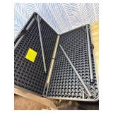 34" Folding Table, Portable Square Folding Card Table with Collapsible Legs & Carrying Handle, Plastic Tables for Camping,Picnic, Office, Party, White