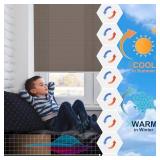 Cordless Honeycomb Cellular Shades No Drill No Tools Easy to Install UV Protection Indoor Windows Thermal Insulated Noise Reduction Blinds, Light Filtering-Brown