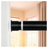 Tension Curtain Rod 43 to 162 Inches (3.6 to 13.5 ft), 1.26" Diameter Spring Adjustable Heavy Duty Long Large Curtains Pole for Windows Door Bathroom Patio Outdoor No Drilling, Black