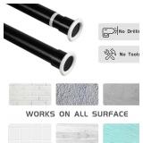 Tension Curtain Rod 43 to 162 Inches (3.6 to 13.5 ft), 1.26" Diameter Spring Adjustable Heavy Duty Long Large Curtains Pole for Windows Door Bathroom Patio Outdoor No Drilling, Black