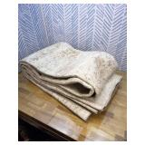 8x10 Area Rugs for Living Room: Washable Large Vintage Floral Rug Low Pile Non-Slip Boho Carpet for Bedroom Dining Home Office (Beige, 8