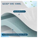 3 Inch Queen Size Memory Foam Mattress Topper, Cooling Gel Bed Topper with Removable Cover, Soft & Pain Relief & Breathable, CertiPUR-US & Oeko-Tex Certified