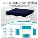 14Pcs Stretch Patio Cushion Covers,Outdoor Couch Covers Replacement,Outdoor Couch & Sofa Slipcovers,for Patio Furniture Cushion Covers,Washable Reusable Furniture Protector (Navy Blue,Cover Only)
