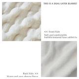 50x60 Inches Ultra-Soft Fuzzy Faux Fur Plush Throw Blanket - Thick, Warm Sherpa for Couch, Sofa, Bedroom, Camping - Decorative Blanket for Cozy Warmth, Bubble Ivory White