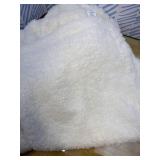50x60 Inches Ultra-Soft Fuzzy Faux Fur Plush Throw Blanket - Thick, Warm Sherpa for Couch, Sofa, Bedroom, Camping - Decorative Blanket for Cozy Warmth, Bubble Ivory White
