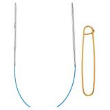 HARFINGTON Circular Knitting Needles 16" Stainless Steel US 5/3.75mm Knitting Needles 4.13" with Knitting Stitch Holder for Fast Knitting Tip to Tip Sweater Scarves Necklaces