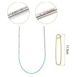 HARFINGTON Circular Knitting Needles 16" Stainless Steel US 5/3.75mm Knitting Needles 4.13" with Knitting Stitch Holder for Fast Knitting Tip to Tip Sweater Scarves Necklaces