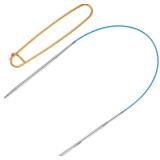 HARFINGTON Circular Knitting Needles 16" Stainless Steel US 5/3.75mm Knitting Needles 4.13" with Knitting Stitch Holder for Fast Knitting Tip to Tip Sweater Scarves Necklaces