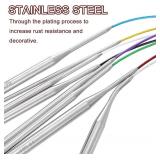 HARFINGTON Circular Knitting Needles 16" Stainless Steel US 5/3.75mm Knitting Needles 4.13" with Knitting Stitch Holder for Fast Knitting Tip to Tip Sweater Scarves Necklaces