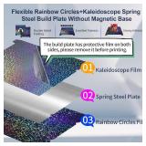 K1 Max Build Plate 310x315mm, Smooth Rainbow Circles+Kaleidoscope PEK Bed Without Magnetic Base for Creality K1 Max/Ender 3 V3 Plus 3D Printer