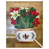 Freshcut Paper Pop Up Christmas Cards, Winter Joy, 12 Inch Life Sized Flower Bouquet 3D Popup Greeting Card, Christmas Cards, Holiday Card, Blank Notecard & Envelope