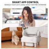 Retails for $180! Self Cleaning Litter Box,Open Top Automatic Litter Box with App Control for Multiple Cats, Safety Sensors Protection, Odor Control,Large Waste Bin, Cream White