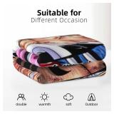 Anime Cartoon Blanket Ultra Soft Throw Blanket Lightweight Couch Sofa Blankets for Boys Girls Bedding Decoration50 x40-C