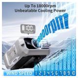 2025 Upgrade 10000mAh Waist Clip Fan, Portable Personal Fan with 18000RPM Strong Airflow, 50H Cooling with LED Light, Clip On Belt Neck Desk Fan for Outdoor Indoor Camping Travel