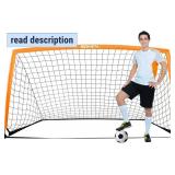 BOHEN 9x5 FT Kids Soccer Goals with Carry Bag, Portable Folding Soccer Net for Backyard Training, Indoor/Outdoor Use for Youth and Adult
