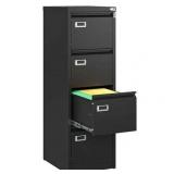 Retails for $140! STANI 4 Drawer File Cabinets with Lock, Metal Filing Cabinet for Home Office, Steel Lockable Storage Cabinets to Hanging Letter/Legal/A4,Assembly Required(Black)
