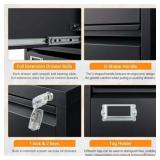 Retails for $140! STANI 4 Drawer File Cabinets with Lock, Metal Filing Cabinet for Home Office, Steel Lockable Storage Cabinets to Hanging Letter/Legal/A4,Assembly Required(Black)