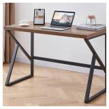 Retails for $150! HSH Minimalist PC Desk, Industrial Home Office Desk, Sturdy Wood and Metal Desk, Rustic Vintage Oak 55 Inch Work Study Writing Desks Computer Table for Living Room Bedroom