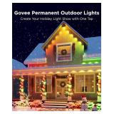Retails for $350! Govee Permanent Outdoor Lights Pro, 100ft with 60 RGBIC LED Lights for Daily and Accent Lighting, 75 Scene Modes for Outdoor Decor, IP67 Waterproof, Works with Alexa, Google Assistan