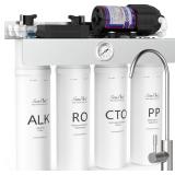 Retails for $240! SimPure Alkaline UV Reverse Osmosis System T1-400ALK, NSF/ANSI 58 Certified, Tankless RO Water Filter System 400 GPD, pH+ Remineralization Water Filtration Under Sink, BPA Free, Buil